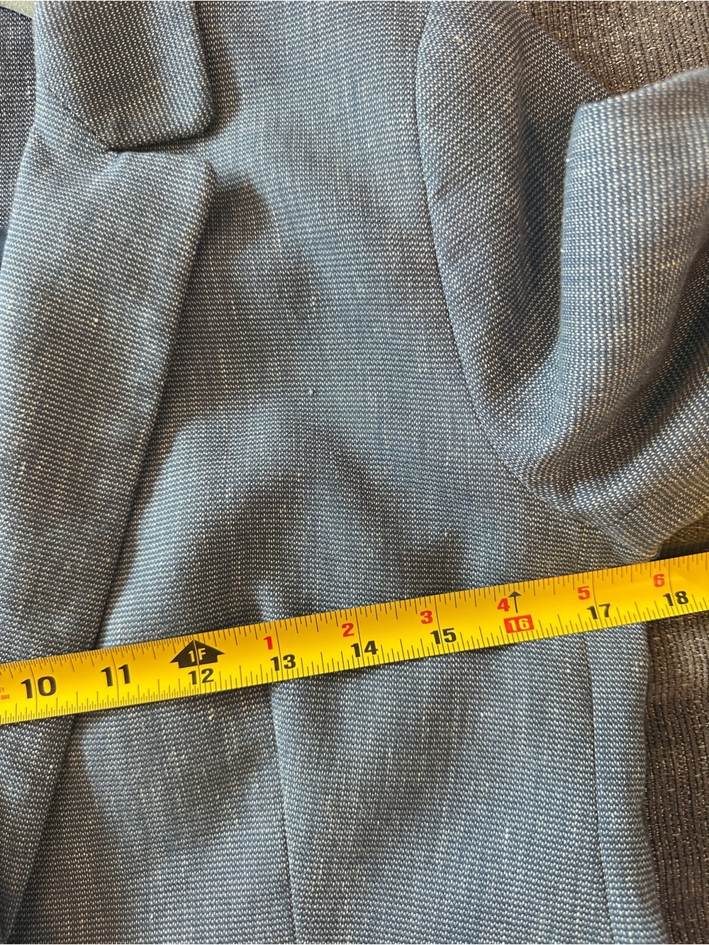LOFT Chambray Linen Blend Classic Tailored Single Button Blazer Jacket 2 - Picture 11 of 16